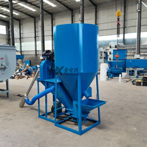Nuovo Trituratore Miscelatore Verticale a Doppia Vite per Uso Agricolo, per la Lavorazione di Grano <span class=keywords><strong>in</strong></span> Polvere e Pellet, Alta Sicurezza, <span class=keywords><strong>in</strong></span> Ghisa, 150-1500kg/h - Product Image 4