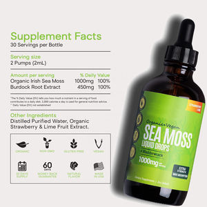 Minyak Seamoss Organik Vegan Label Khusus, Cairan Irish Sea <span class=keywords><strong>Moss</strong></span> <span class=keywords><strong>2</strong></span> oz dalam Botol Kaca, Produk Herbal - Product Image 4