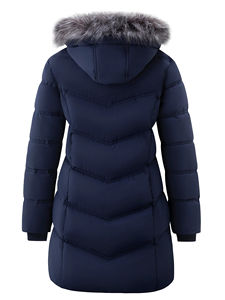 Parka d'hiver pour femme, à capuche, manches longues, fermeture éclair, décontractée, couleur unie, chaude, écologique, respirante - Product Image 4