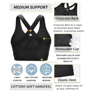 Sujetador Deportivo de Alta Calidad para Mujer, Ligero, Transpirable, de Secado Rápido, Ecológico, para Fitness, Yoga, Ropa Deportiva Activa, con Impresión de Logotipo Personalizado - Product Image 4