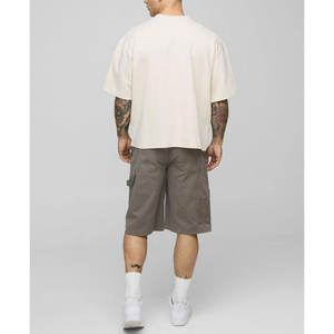 Pantalones cortos Cargo de color sólido para hombres Pantalones cortos Cargo de algodón 100% de secado rápido transpirables con múltiples bolsillos - Product Image 5