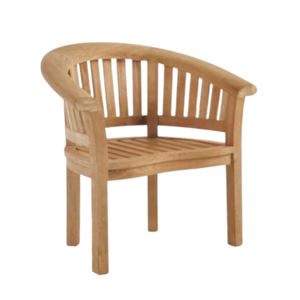 ไม้สักกลางแจ้งลานสวนเก้าอี้กล้วยรอบกลับแขนเก้าอี้ไม้เนื้อแข็งที่มีคุณภาพที่ดีที่สุดสำหรับโรงแรมร้านอาหารรีสอร์ทร้านเฟอร์นิเจอร์ - Product Image 4