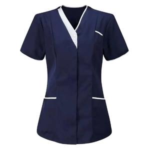 2025, camisetas con cuello en V para mujer, uniforme de enfermería, blusa de Enfermería de manga corta de verano, camiseta de talla grande, uniforme de enfermera de 2017 - Product Image 3