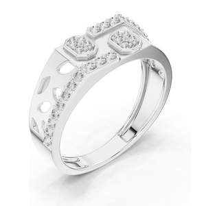 Bague en diamant de culture pour femme, poids total 0,35 carat, clarté VVS-VS EF, disponible en or rose, or jaune, or blanc et argent sterling - Product Image 6