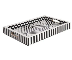 Plateaux de service en incrustation d'os de haute qualité Rectangle luxe élégant cuisson et bar plats de tir pour le service de nourriture de fête - Product Image 5