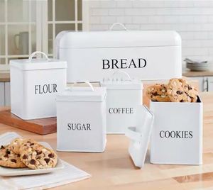 ภาชนะเก็บของใช้ในห้องครัวเคลือบสังกะสีแบบพรีเมี่ยมเหมาะสำหรับใช้ในครัวและจัดแสดงบนเคาน์เตอร์ - Product Image 3