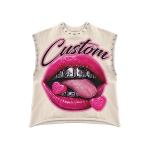 Camiseta sin mangas con estampado gráfico personalizado Glory, 100% algodón, gramaje pesado, impresión DTF, para unisex, venta al por mayor OEM. - Product Image 1
