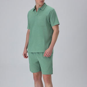 Ensemble double de t-shirt court en coton et polyester 2 pièces pour homme d'été de haute qualité - Product Image 1