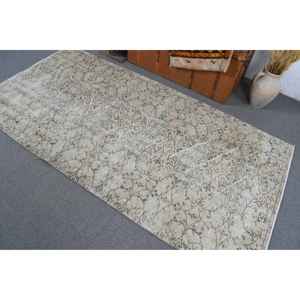 Tapis turc 3,7x7,3 pieds, tapis en laine vintage gris à bordures - Product Image 3