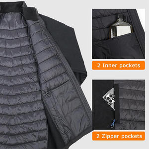 Vestes matelassées pour hommes col montant deux poches en coton rembourré Street Wear veste matelassée d'hiver avec taille et design personnalisés - Product Image 4
