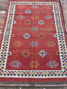 5x8 Wool Jute Kilim <b>Runner</b> Rug Customizable Color Handmade Geometric Pattern <b>Washable</b> Reversible Thick Home Decor - Product Image 3