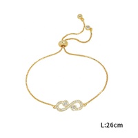 Mexique Style Micro Pave Poignet Amour Infini Réglable Bracelet Coeur Charme 18k Plaqué Or Laiton CZ Bracelet Bracelet Femmes Cadeau