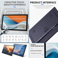 14 "layar hitam LCD sentuh kapasitif dinding Android terpasang Panel datar sempit Bezel OEM ODM untuk Ruang rapat Hotel Bank Mall