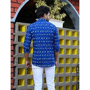 Chemise décontractée pour homme en coton imprimé à manches longues, respirante, en popeline ou tissu Oxford, motif floral ou à pois, offre ODM - Product Image 3