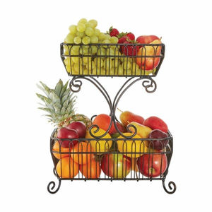 Prix de gros de la meilleure qualité Panier en fil métallique de forme ronde en métal de taille personnalisée plaqué cuivre pour le stockage des fruits et légumes - Product Image 2