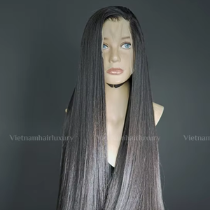 Precio al por mayor de hueso sedoso recto vietnamita Remy extensión del pelo Super doble dibujado peluca Frontal completa - Product Image 1
