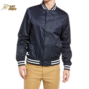 แจ็กเก็ตบอมเบอร์มีซิปดีไซน์พรีเมี่ยมสำหรับผู้ชายคอปกตั้งอินเทรนด์ - Product Image 2