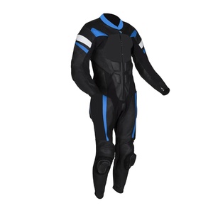 Combinaison de course en cuir une pièce personnalisée pour hommes avec piste de protection du genou pour la course et l'équitation - Product Image 2