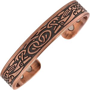 Vente directe martelé cuivre Bracelet pour l'arthrite agate à la main pur cuivre Top qualité Unique magnétique manchette unisexe Bracelets - Product Image 4