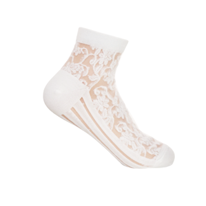 Corea foylock personalizzato ricamato Logo Oem Design puro pizzo floreale No-Show maglia scollato pizzo invisibile 3D calzini floreali da donna - Product Image 3