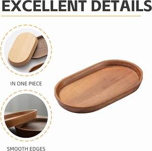 Handmade Wooden Mini Serving <b>Tray</b> Eco-Friendly Small Oval Wood Plate Perfect for Serving Tea Coffee Fruits or <b>Snacks</b> Ideal - Product Image 2