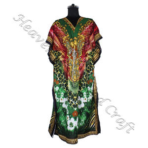 Vêtements décontractés imprimés floraux caftans longs en soie pour femmes caftan/Caftan de taille longue vêtements imprimés en coton caftan robe pour femmes KFL005 - Product Image 5
