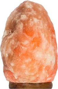 Handcrafted Pink Himalayan Salt <b>Lamp</b> with Adjustable Dimmer Carved <b>Wooden</b> <b>Base</b> and Artistic Bowl Stylish Home Decoration Piece - Product Image 3