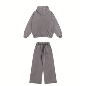 Survêtements vierges sur mesure délavés à la pierre Tissu lourd Coton molletonné OEM Survêtements délavés à l'acide de haute qualité Prix bon marché - Product Image 2