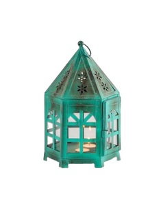 Lanterne en métal et en verre Lanterne à bougie marocaine de finition antique pour le jardin de mariage Décoration de la maison Bougeoir d'Inde - Product Image 2