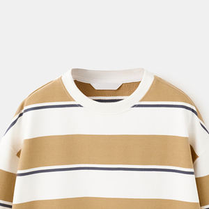 Sweat-shirts décontractés pour garçons à prix avantageux / Sweat-shirt à col rond rayé en mélange de coton pour les acheteurs en gros / Manches longues 2026 - Product Image 2