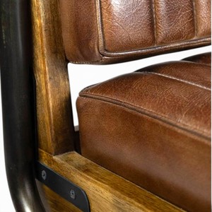 Fauteuil lounge en cuir industriel |   Fauteuil cantilever vintage de style mid-century modern pour hôtels, villas et salons |   Siège individuel - Product Image 4