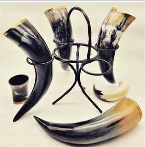 Vente chaude 2025 Viking Drinking Beer Horns Set 100% Support de corne naturelle avec produit de distributeurs de boissons de bonne qualité - Product Image 4