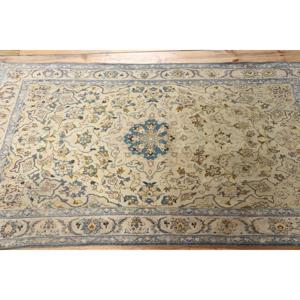 Tapis d'appoint vintage 3,37x5,7 pieds, tapis persan en laine bleu turc - Product Image 3
