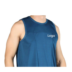 Débardeur de gymnastique pour hommes de haute qualité sur mesure, confortable, avec bouton et insigne, design sans manches. - Product Image 5