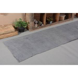 พรมตุรกีโบราณสีเทาแบบทันสมัยขนาด3.1 x 11.3ft พื้นที่ขนาดใหญ่แบบคลาสสิกสี่เหลี่ยมผืนผ้าวัสดุขนสัตว์สำหรับพรมห้องโถงห้อง - Product Image 5