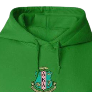 Sudadera con Capucha AKA 1908 Crest, Verde Kelly con Bordado Rosa, Sudadera Personalizada para Hermandades Griegas - Product Image 5