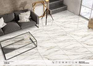 กระเบื้องเซรามิกพอร์ซเลนขัดเงาไร้รอยต่อ ขนาด 600x600 มม. ผิวมันเงา 8 ระดับ ขนาด 60x60 ซม. สำหรับตกแต่งภายในอย่างไร้ขอบเขต - Product Image 3