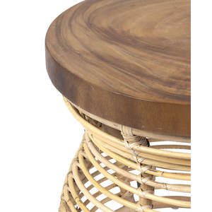 Mesa Auxiliar Superior de madera maciza con diseño de bambú para muebles de sala de estar - Product Image 3