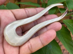 กิ๊บติดผมทำจากเขาควายขัดเงาสำหรับผู้หญิง ไม้จัดแต่งทรงผมจากเขาควาย อุปกรณ์เสริมจากธรรมชาติ - Product Image 3