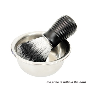 Brocha de Afeitar de Metal con Cerdas Sintéticas para el Cuidado de la Barba y Afeitado Facial, con Logotipo Personalizado para Salón de Barbería - Product Image 2