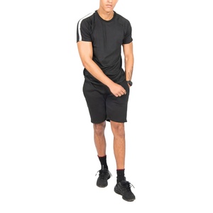 Ensemble d'été pour homme de haute qualité, respirant, 100% coton, streetwear décontracté, t-shirt à manches courtes, short, ensemble 2 pièces - Product Image 1