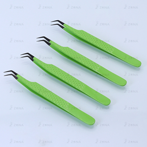Pinces à cils personnalisées en acier inoxydable à pointe en fibre pour extensions de cils professionnelles – Vente en gros, ensemble 3D 5D 6D - Product Image 6