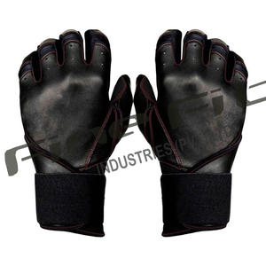 Gants de frappe en cuir durables et personnalisables pour le baseball et le softball, avec fermeture à boucle pour hommes, respirants et offrant une performance optimale de préhension. - Product Image 2