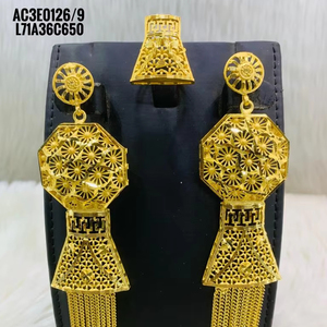 ต่างหูยาวดีไซน์ทันสมัยคุณภาพสูงล่าสุดเครื่องประดับทอง18K หนึ่งกรัมสำหรับผู้หญิงดีไซน์ออนไลน์เท่านั้น - Product Image 1