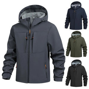 Men's Hooded Softshell Jacket Waterproof Lightweight Insulated <b>Windbreaker</b> Fleece Lined Rain Shell Jacket for Hiking <b>Camping</b> - Product Image 1