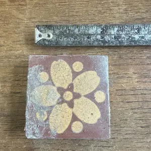 Antiguo victoriano 1890s Campbell Tile Co. Azulejo de piso de cerámica Azulejos pulidos interiores de porcelana Función de ladrillo refractario Stoke on Trent - Product Image 1