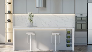 Podima Printed Quartz Slab Kitchen Countertop <b>Vanity</b> Top 2cm 3cm Polished For Commercial Construction Projects Use - Product Image 5