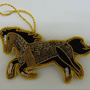 Luxury Decorations Xmas Decorative Hanging <b>Ornaments</b> Luxury Christmas Tree Decorations Hand Embroidery Running Horse - Product Image 1