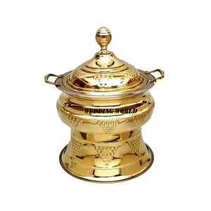 Plat de chauffe-plats en laiton de concepteur de plat de nourriture fait à la main de concepteur de vente en gros de dessus de table personnalisé nouveau chauffe-plats en métal - Product Image 5