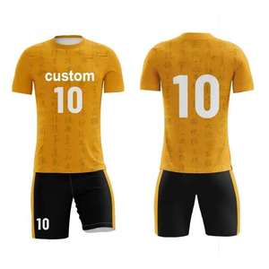 Uniformes de Fútbol Personalizados al por Mayor, 100% Poliéster, Camiseta y Pantalones Cortos con Logotipo, Transpirables y Antibacterianos, Unisex para Adultos - Product Image 5